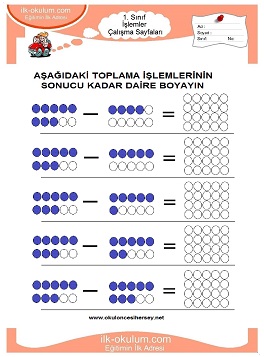 Çocuklar İçin toplam işlemi yaprak testleri 